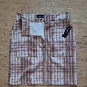 Alice + Olivia Brown Plaid Women's Skirt